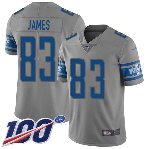 Detroit Lions Limited Gray Men Jesse James Jersey NFL Football #83 100th Season Inverted Legend